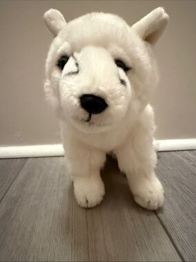 Plush White Arctic Wolf Stuffed Animal - Soft Cuddly Toy